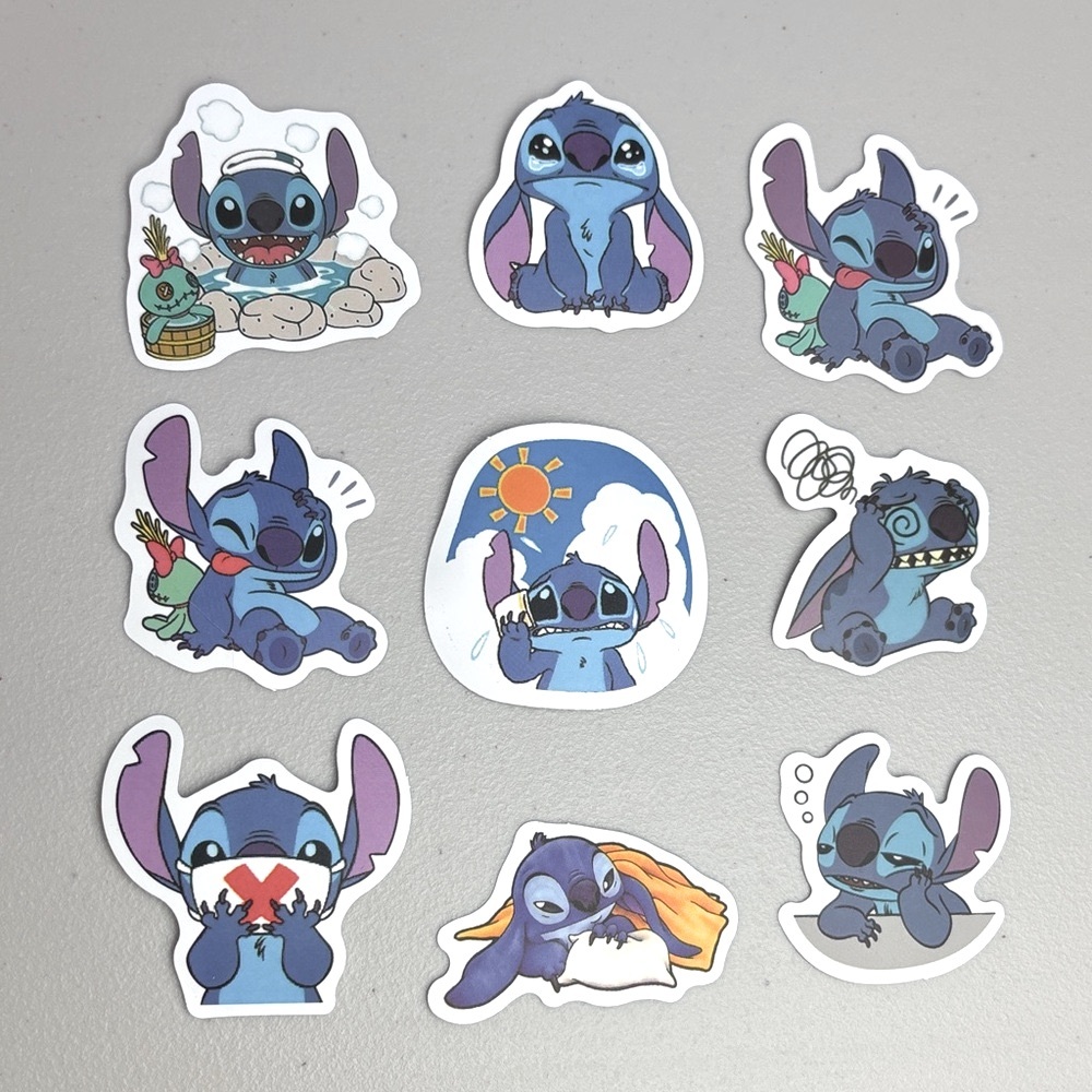 Bundle Lot of 9 Disney Stitch Vinyl Stickers